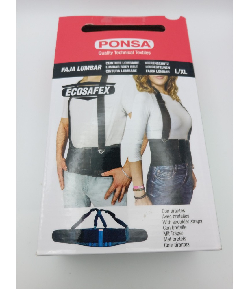 FAJA LUMBAR CON TIRANTES TALLA L/XL | Herrajes HE