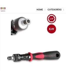 DESTORNILLADOR ARTICULADO CARRACA PUNTAS 1/4