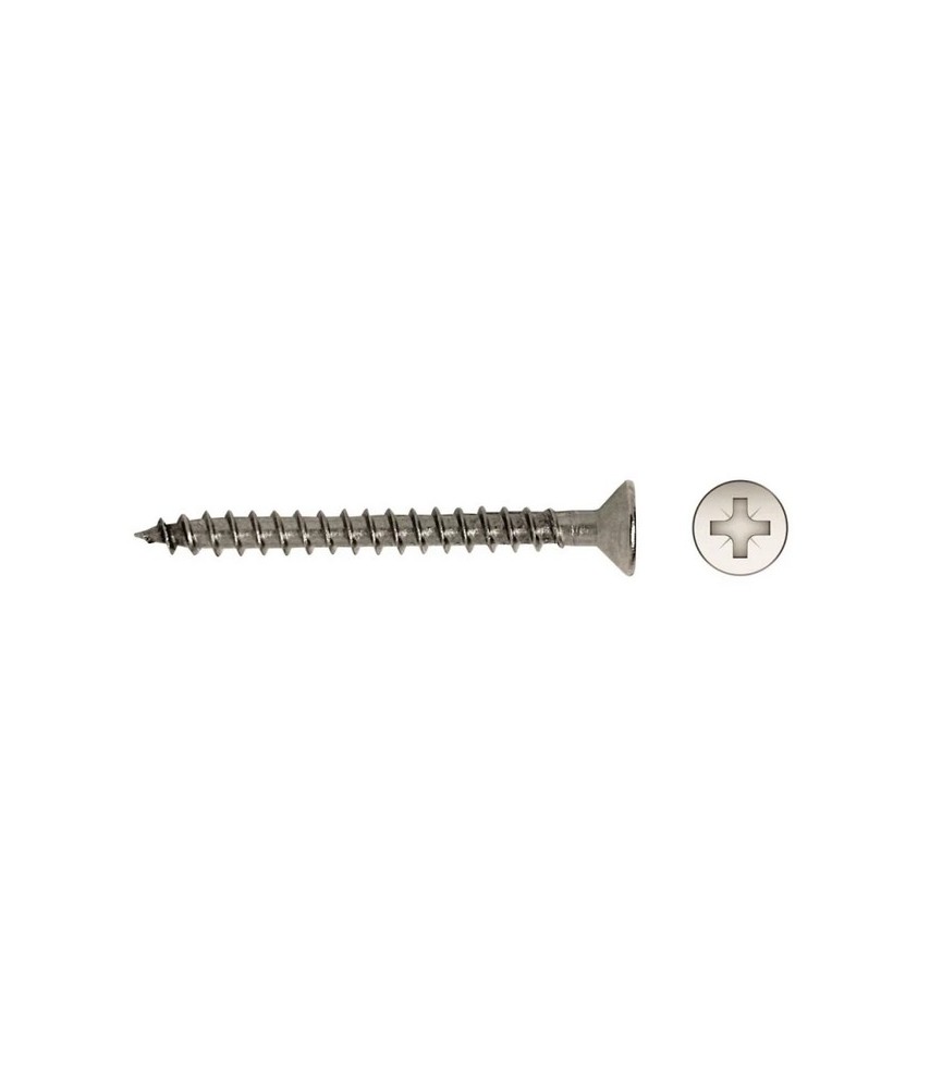 TORNILLO R/MADERA CAB. AVELLANADA DIN 7505A 6X90 INOX A2