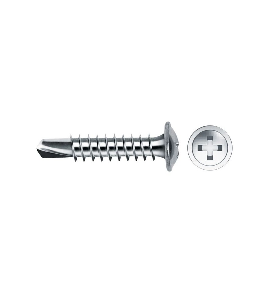 TORNILLO P/BROCA CAB. ALOM. C/ARANDELA DIN 75 HA 4.2X16 NEGRO