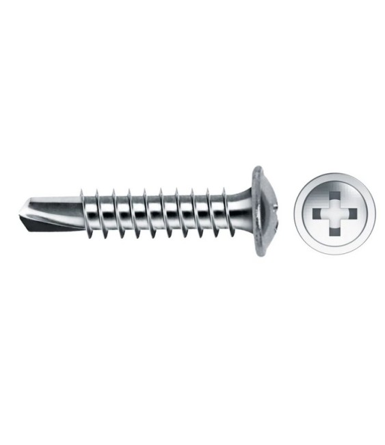 TORNILLO P/BROCA CAB. ALOM. C/ARANDELA DIN 75 HA 4.2X16 NEGRO