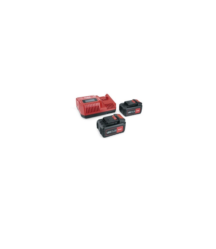 FLEX CJTO CARGADOR RAPIDO POWER 55 R + 2 BATERIAS 5.0 AH 18.0
