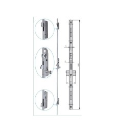 CERRADURA CVL 296V/30/6U 3PTOS SEGURIDAD RODILLO