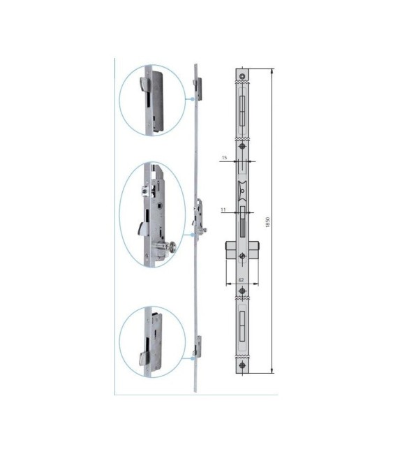 CERRADURA CVL 296V/30/6U 3PTOS SEGURIDAD RODILLO