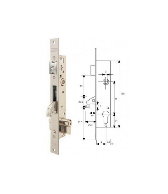 CERRADURA TESA 2241/25 3NI