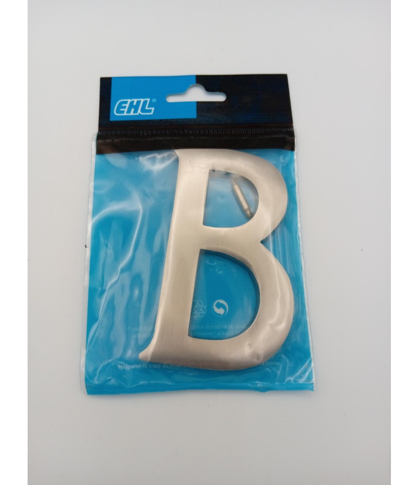 LETRA B 10 CM NIQUEL MATE