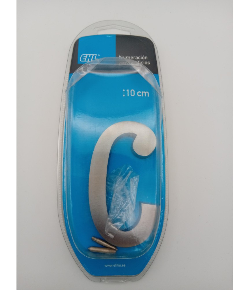 LETRA C 10 CM NIQUEL MATE