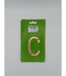 LETRA C LATON 7,5 CM C/TORN