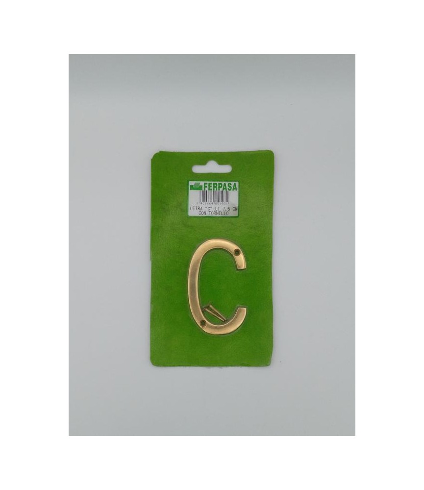 LETRA C LATON 7,5 CM C/TORN
