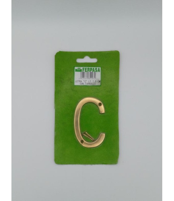 LETRA C LATON 7,5 CM C/TORN