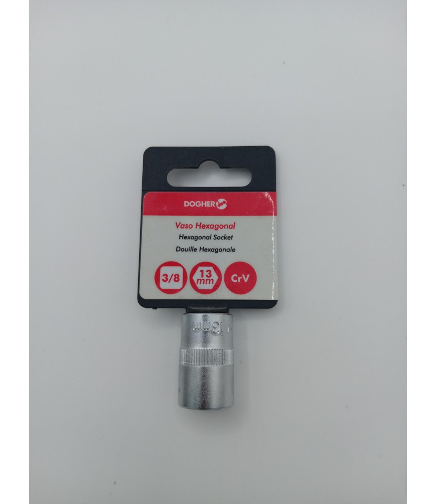 VASO HEXAGONAL 3/8 CrV 13MM