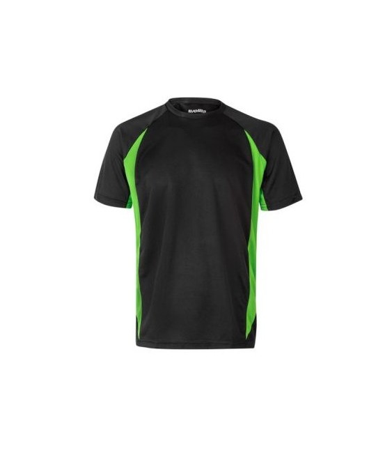 CAMISETA TECNICA BICOLOR NEGRO/VERDE LIMA T.L