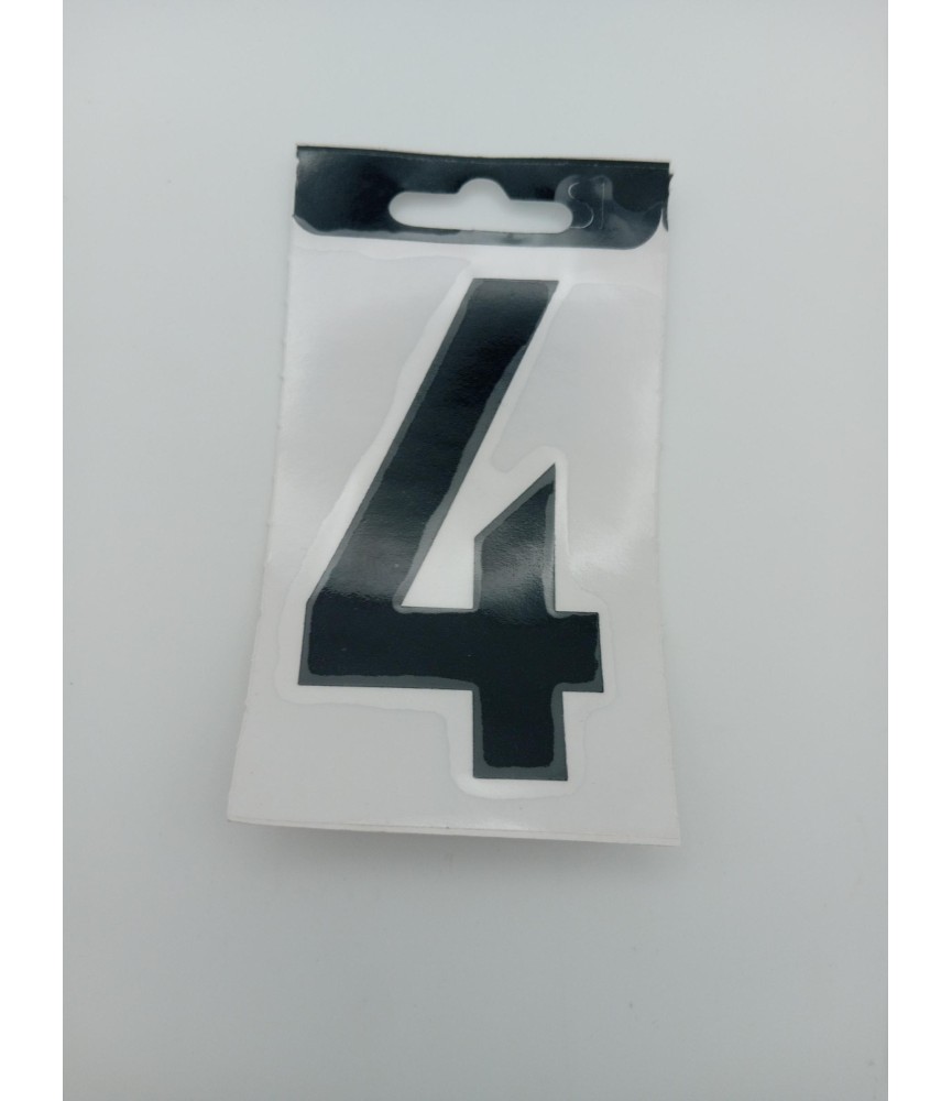 NUMERO VINILO 8CM NEGRO "4"