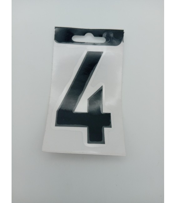 NUMERO VINILO 8CM NEGRO "4"