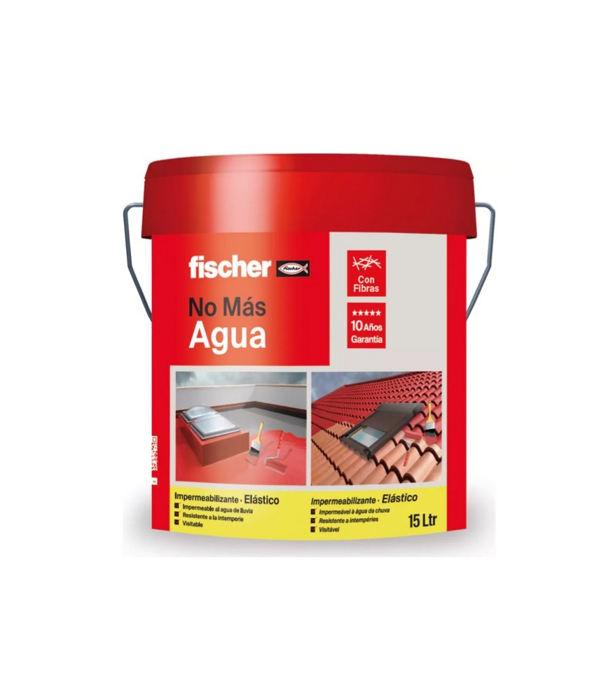 IMPERMEABILIZANTE NO MAS AGUA ELASTICO CON FIBRAS 15L TERRACOTA