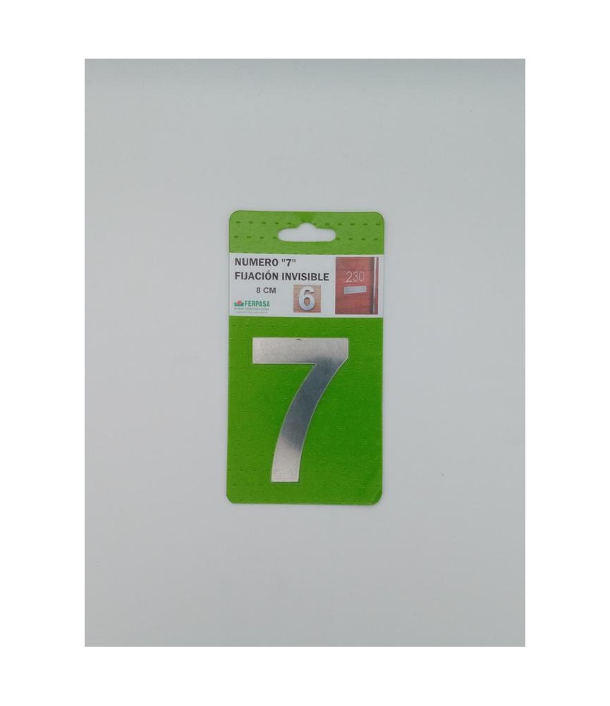 NUMERO  8CM SIN TALADRO INOX 7