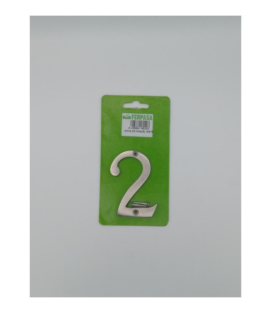 NUMERO NIQUEL MATE Nº2 8 CMS