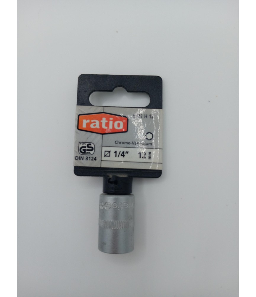 LLAVE VASO 1/4" 12MM RATIO