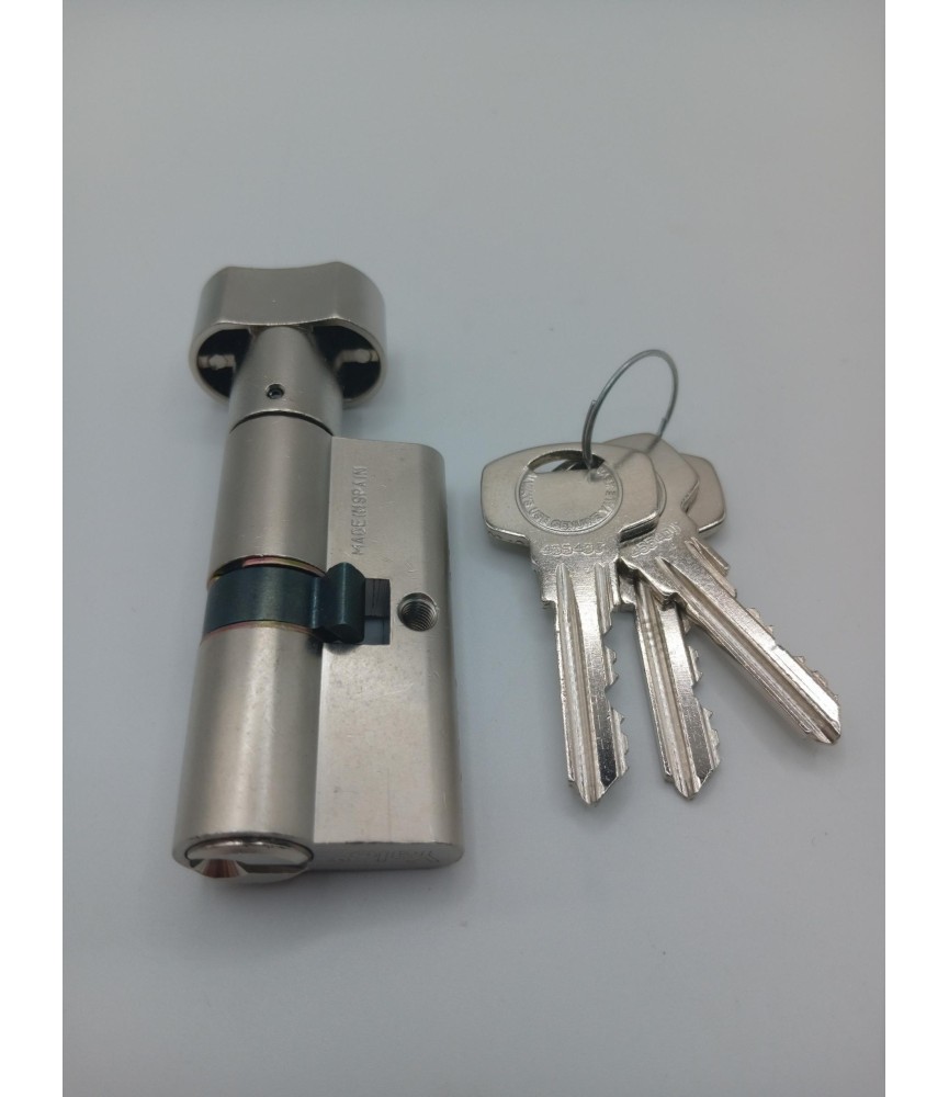 BOMBILLO YALE 30-30 NIQUEL LEVA CORTA CON POMO LL/IGUALES (Y5P3030HNLCLL)