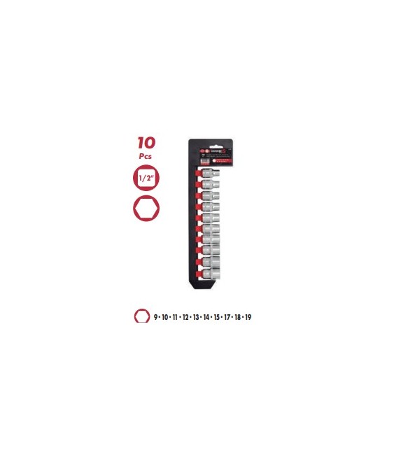 JUEGO 10 UD VASO HEXAGONAL 1/2 (9-19)