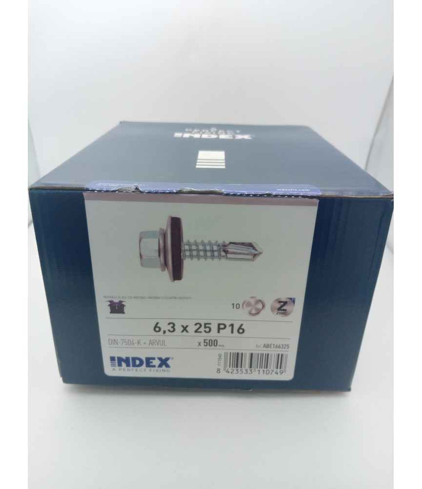 TORNILLO 6.3X25 ARANDELA P-16 7504K+ ARVUL | Herrajes HE