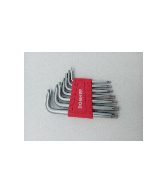 JUEGO LLAVES MACHO TORX-7 PZAS T10-T40 | Herrajes HE