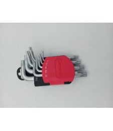 JUEGO LLAVES MACHO TORX 9PZAS T10-T50 | Herrajes HE