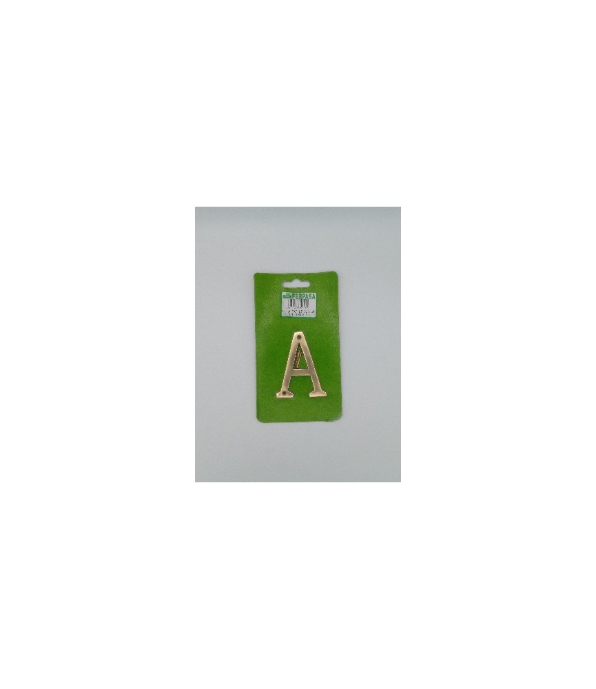 LETRA A LATON 7,5 CM C/TORN | Herrajes HE