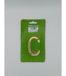 LETRA C LATON 7,5 CM C/TORN