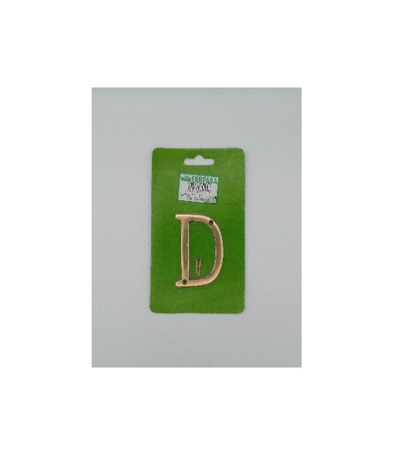 LETRA D LATON 7,5 CM C/TORN | Herrajes HE