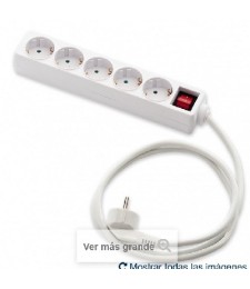 BASE 5 TOMAS C/INTERRUPTOR+CABLE 1,5M | Herrajes HE