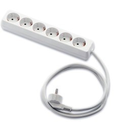 BASE 6 TOMAS C/INTERRUPTOR+CABLE 1,5M | Herrajes HE