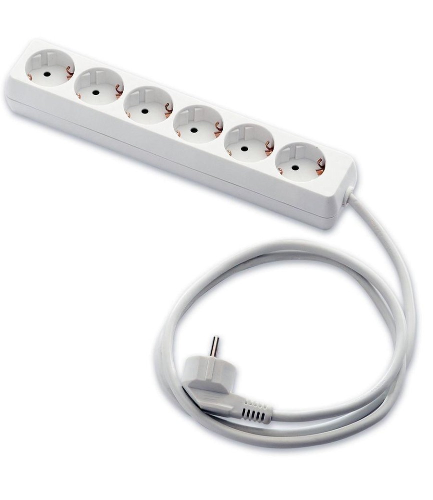 BASE 6 TOMAS C/INTERRUPTOR+CABLE 1,5M | Herrajes HE