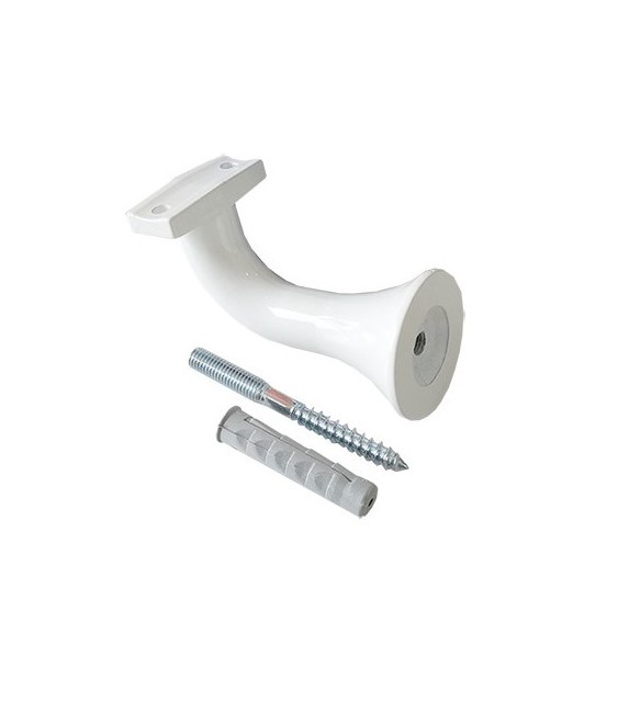 SOPORTE PASAMANOS ALUMINIO BLANCO SOP-5 TROMPETA | Herrajes HE