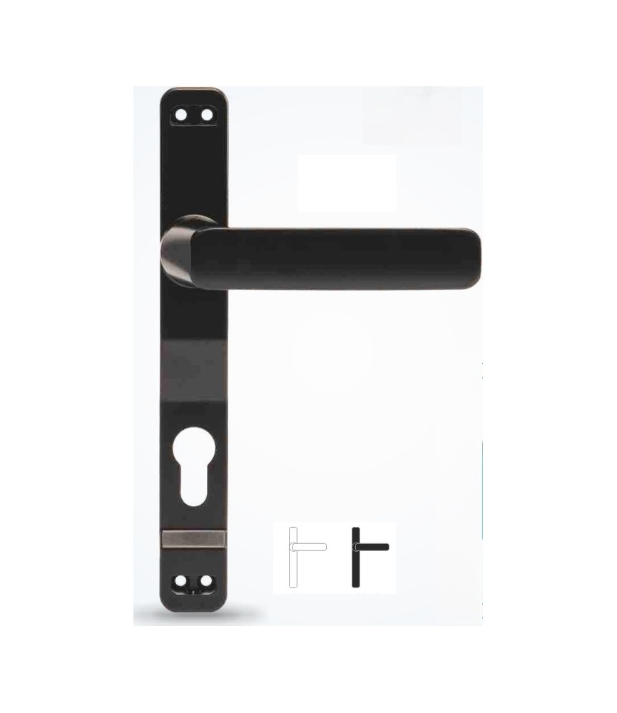 MANIVELA CON PLACA LARGA 85 CERRATO BLANCA | Herrajes HE