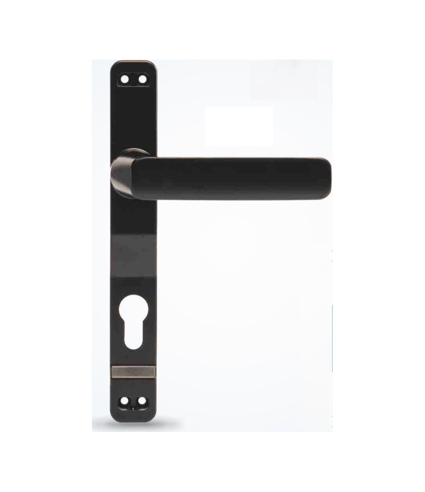 MANIVELA CON PLACA LARGA CERRATO NEGRO | Herrajes HE