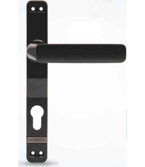 MANIVELA CON PLACA LARGA CERRATO NEGRO | Herrajes HE