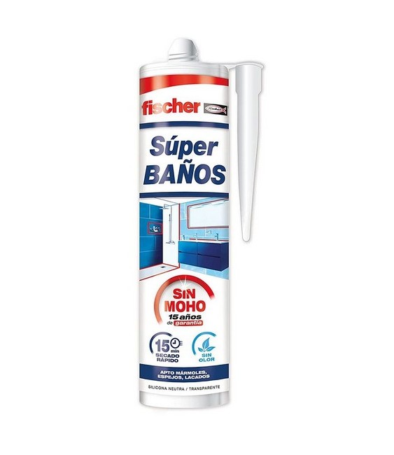 SILICONA FISCHER SUPEBAÃOS BLANCA 280ML | Herrajes HE