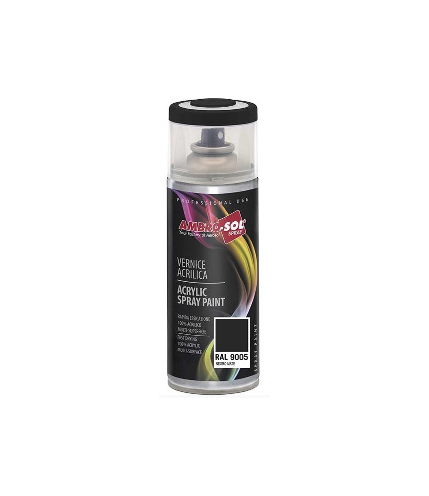 PINTURA ACRILICA 400 ml RAL 9005 NEGRO MATE | Herrajes HE