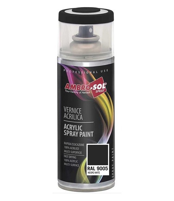 PINTURA ACRILICA 400 ml RAL 9005 NEGRO MATE | Herrajes HE