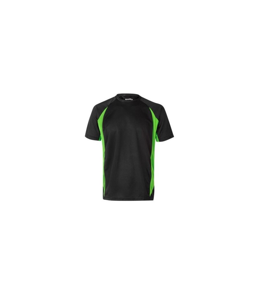 CAMISETA TECNICA BICOLOR NEGRO/VERDE LIMA T.XL