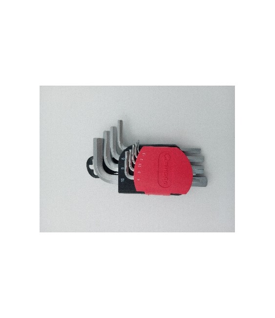 JUEGO LLAVE ALLEN MACHO HEX.CORTA 9 PIEZAS 1,5-10 | Herrajes HE