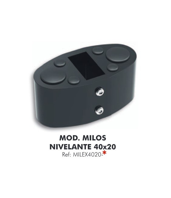 BASE ALUM. NIVELANTE MILOS 40X20 7048 | Herrajes HE