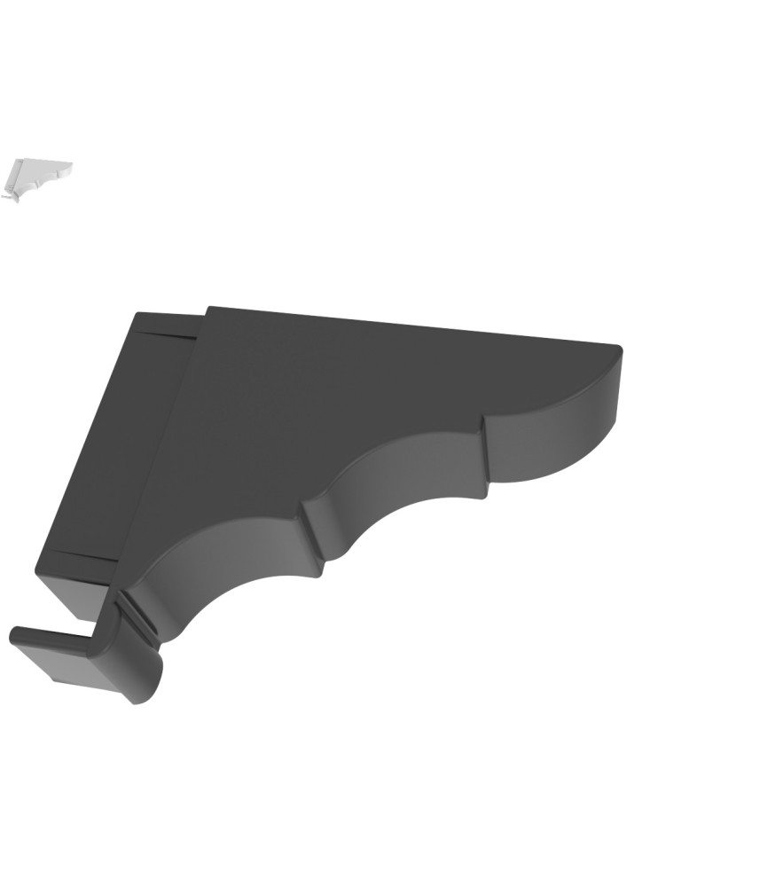 REMATE PERGOLA ALUMINIO 120X40 NEGRO