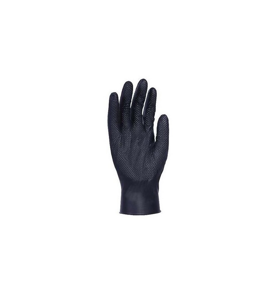 GUANTES DESECHABLES NITRILO LIBRE DE POLVO NEGROS T.L (protecc.quimica tipo B)