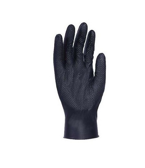 GUANTES DESECHABLES NITRILO LIBRE DE POLVO NEGROS T.L (protecc.quimica tipo B)
