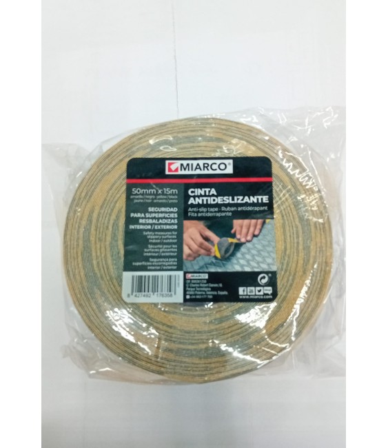 CINTA ANTIDESLIZANTE NEGRO/AMARILLO 50X15M | Herrajes HE