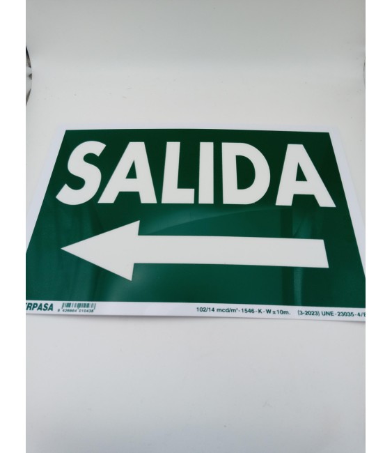 CARTEL NÂº1042 SALIDA/FLECHA IZDA | Herrajes HE