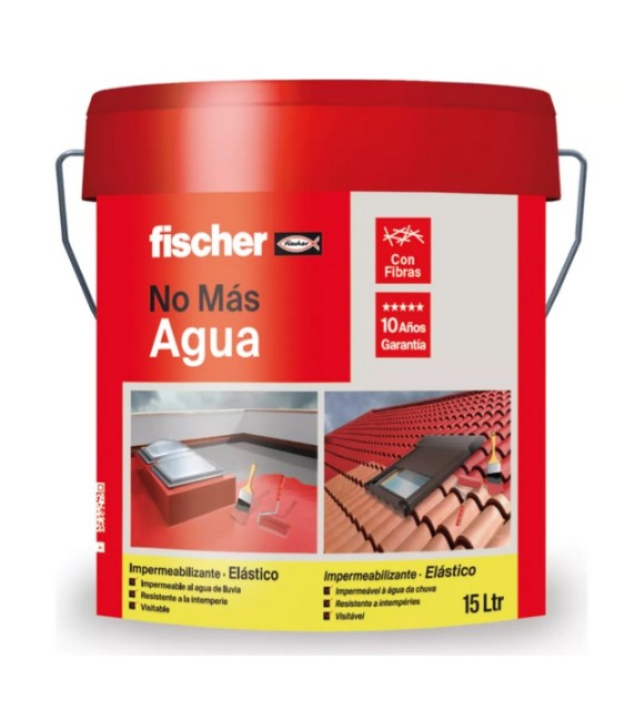 IMPERMEABILIZANTE NO MAS AGUA ELASTICO CON FIBRAS 15L TERRACOTA | Herrajes HE