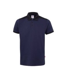 POLO STRETCH BICOLOR MANGA CORTA AZUL NAVY/NEGRO T.M